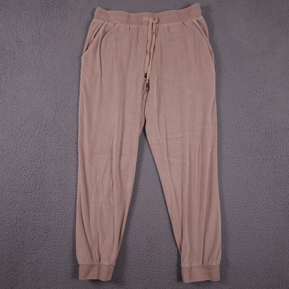 Young Fabulous & Broke Jogger Pants Womens L Taupe Terry Casual Lounge Beach